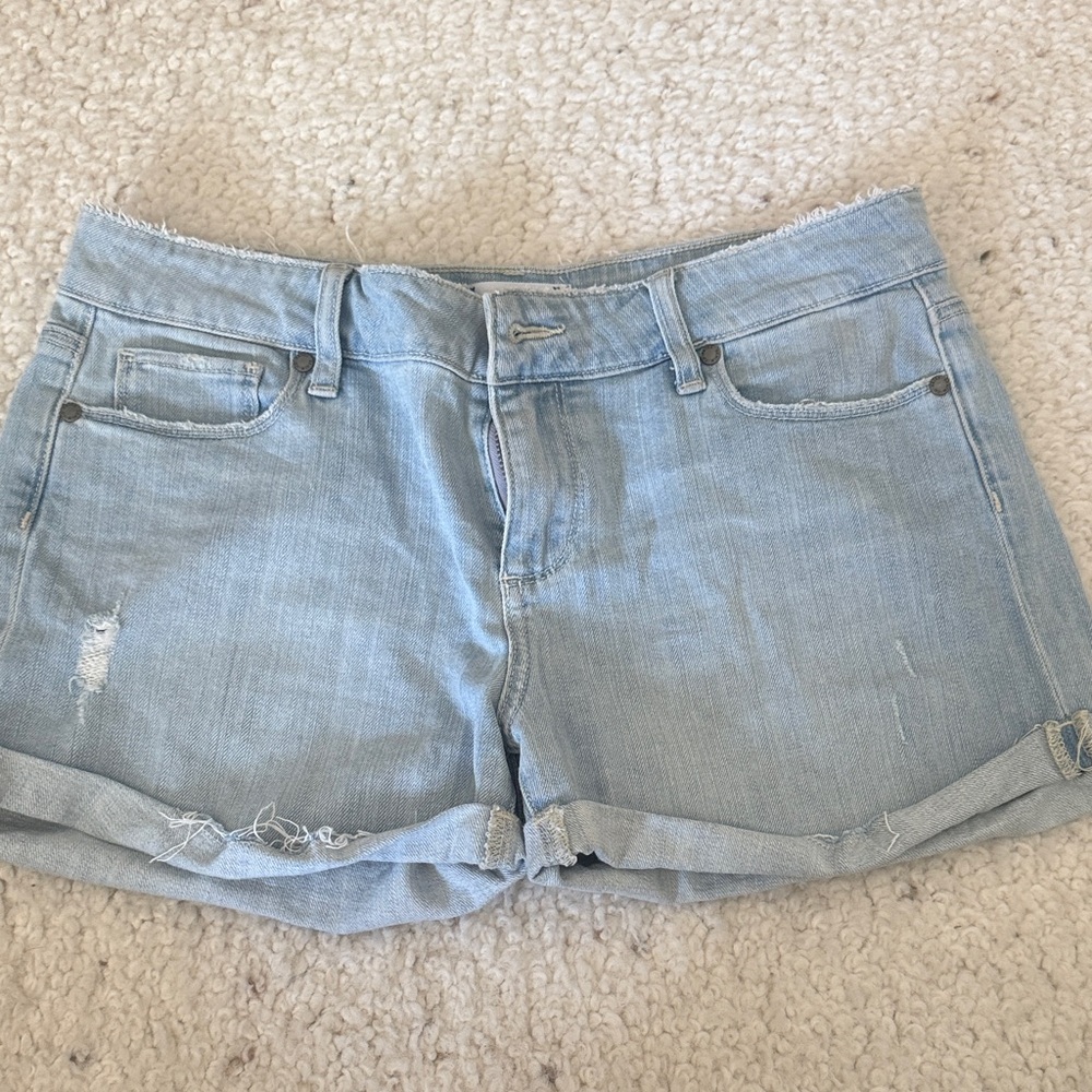 PAIGE Light Blue Denim Shorts